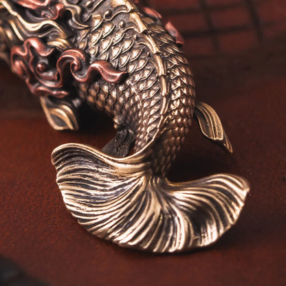 Brass Dragon Fish Pendant Details 05
