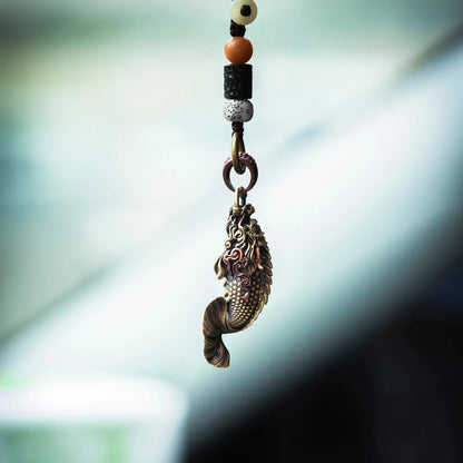 Brass Dragon Fish Pendant Details 07