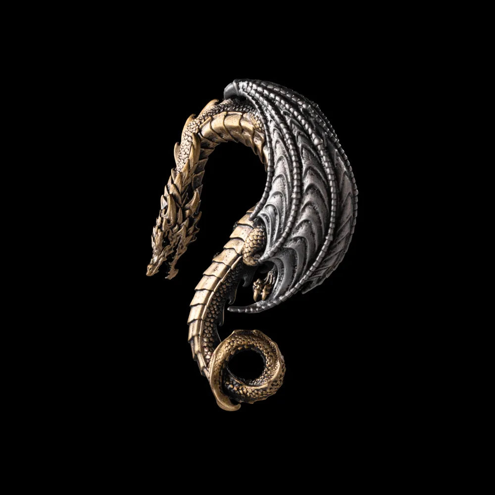 Brass Dragon Hook Keychain