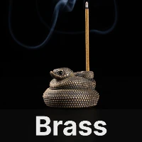 Hognose Snake Incense Holder Brass & Black Agate