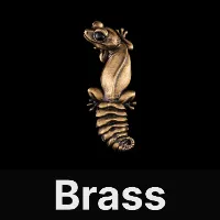 Knob Tail Gecko Fridge Magnets Brass & Black Agate