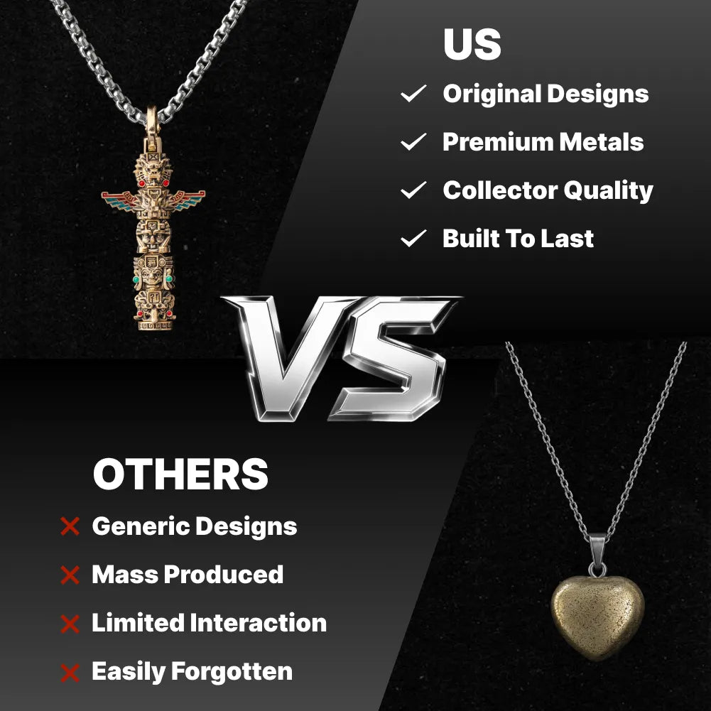 Polished Brass Mayan Totem Pendant VS Others