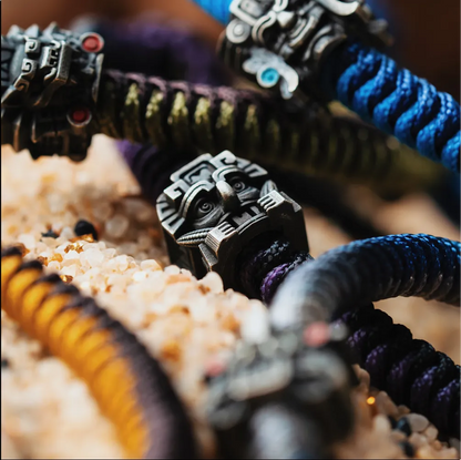 Brass Mayan Totem Rope Bracelet Details 04