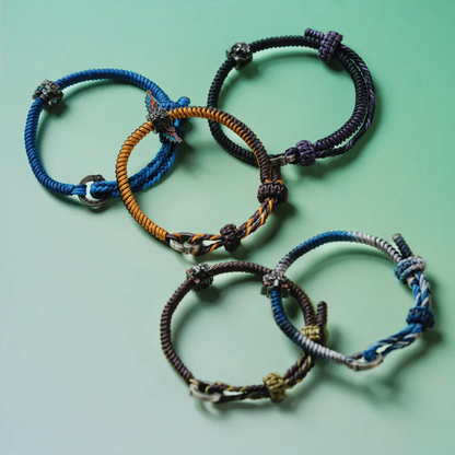 Brass Mayan Totem Rope Bracelet Details 07