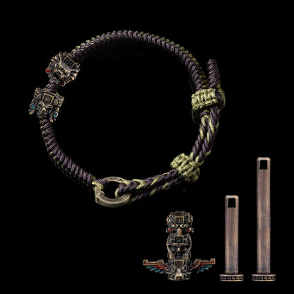 Brass Mayan Totem Rope Bracelet Option01