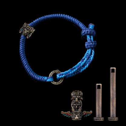 Brass Mayan Totem Rope Bracelet Option02