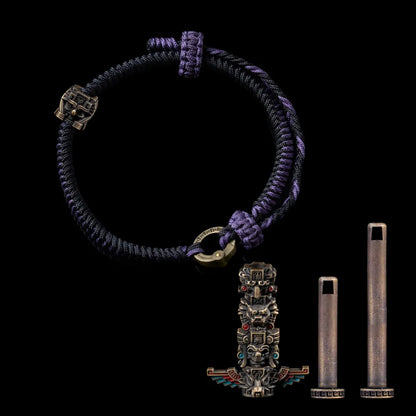 Brass Mayan Totem Rope Bracelet Option03