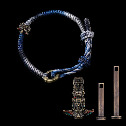 Brass Mayan Totem Rope Bracelet Option04