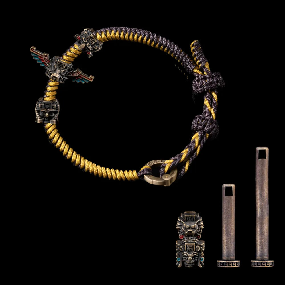 Brass Mayan Totem Rope Bracelet Option05
