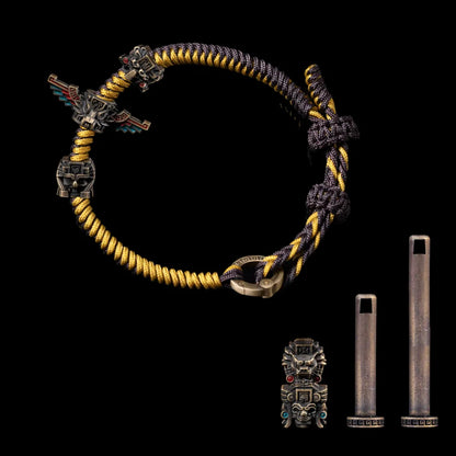 Brass Mayan Totem Rope Bracelet Option05