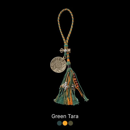 Brass Nine Palaces Bagua Talisman Pendant Green Tara Style