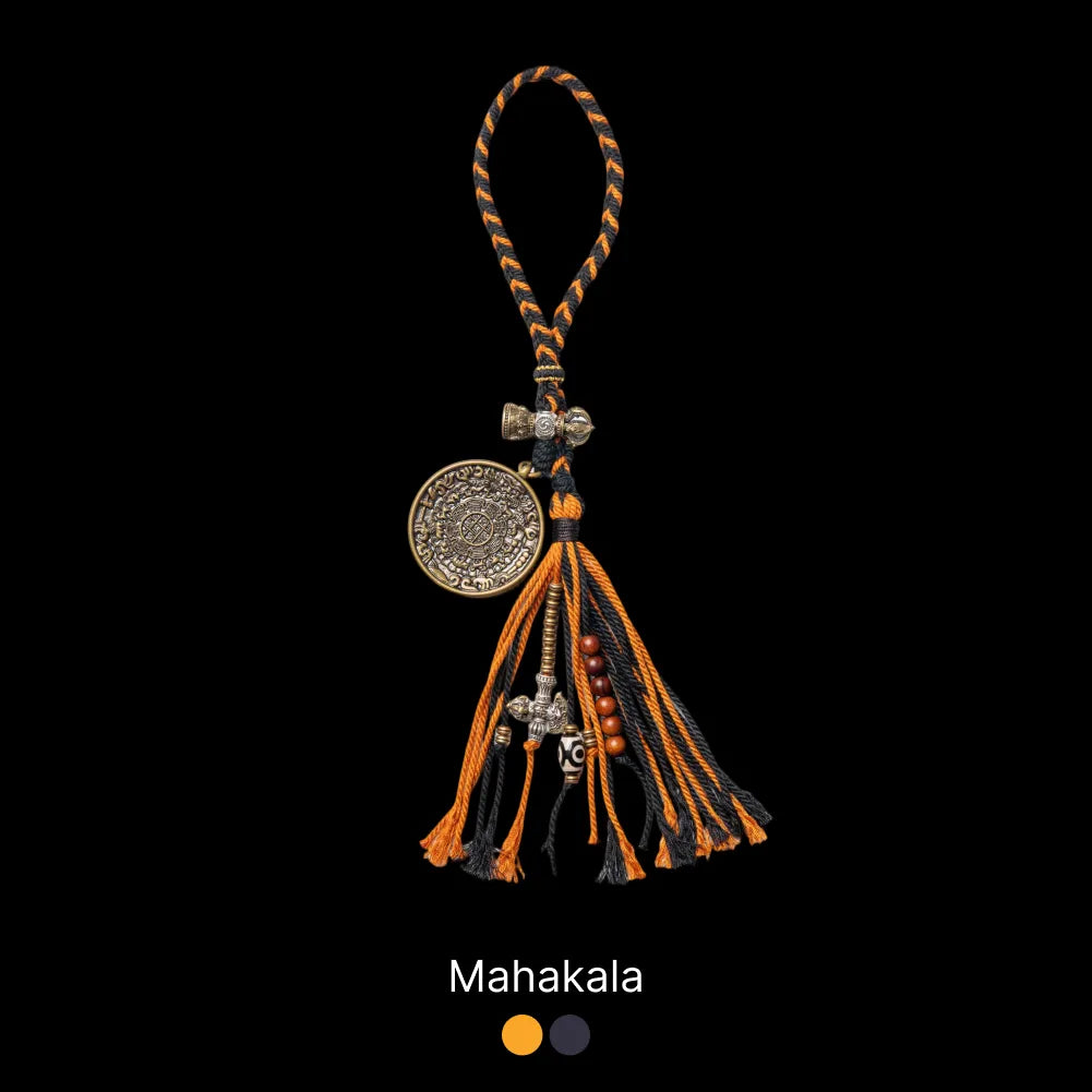 Brass Nine Palaces Bagua Talisman Pendant Mahakala Style