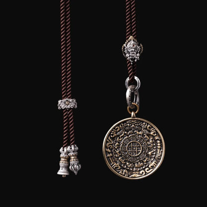 Nine Palaces Bagua Talisman Pendant with Rope Necklace