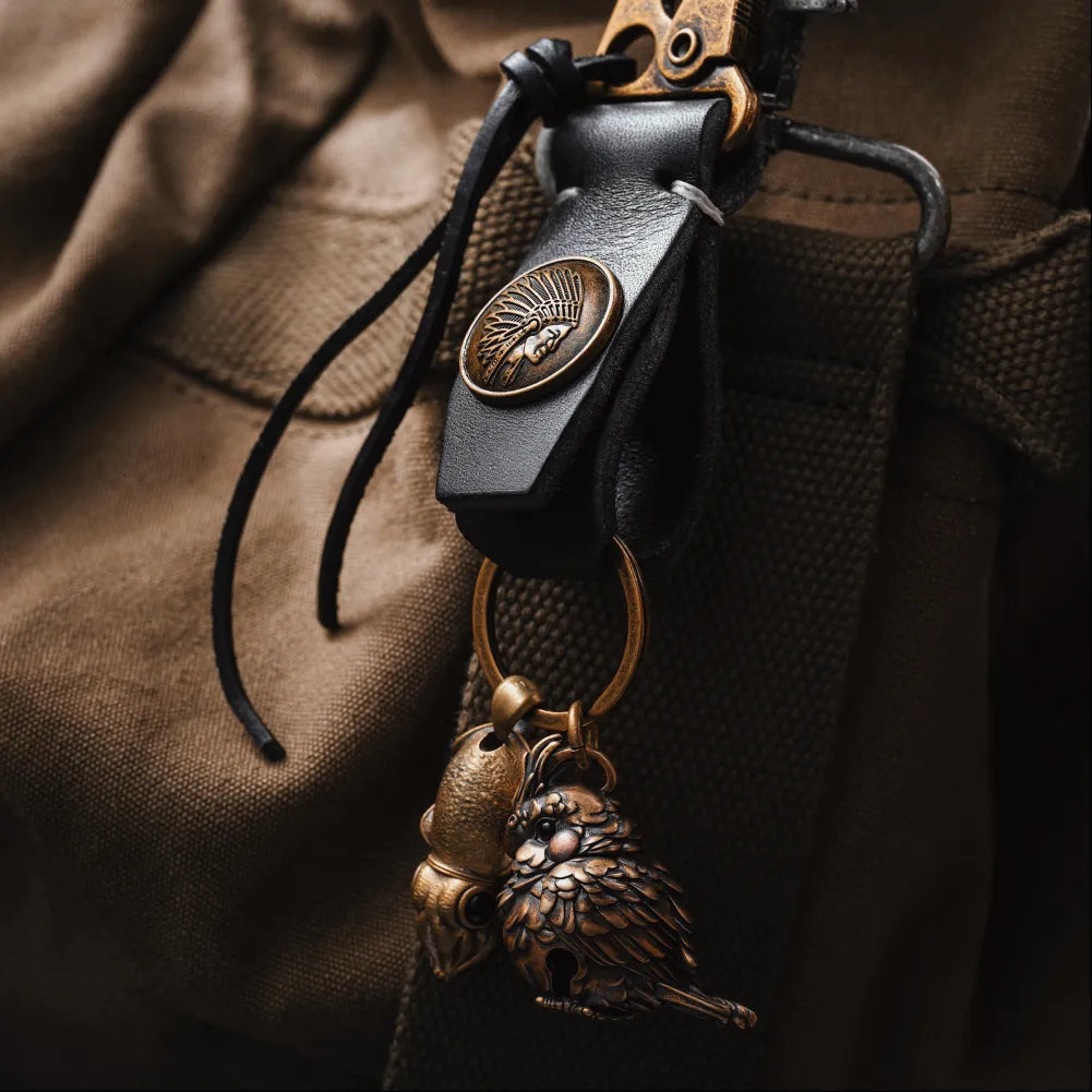 Brass Nomad Chief Keychain Details 08