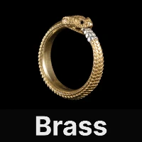 Ouroboros Ring Brass & Black Zircon