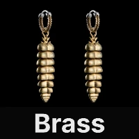Rattlesnake Tail Earrings Brass