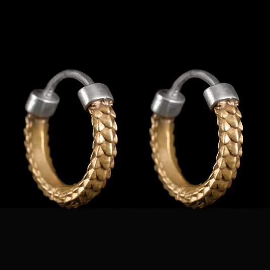 Brass Snake Skin Earrings