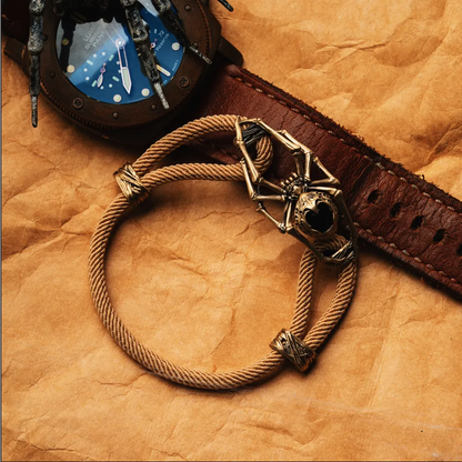 Brass Spider Rope Bracelet Details03
