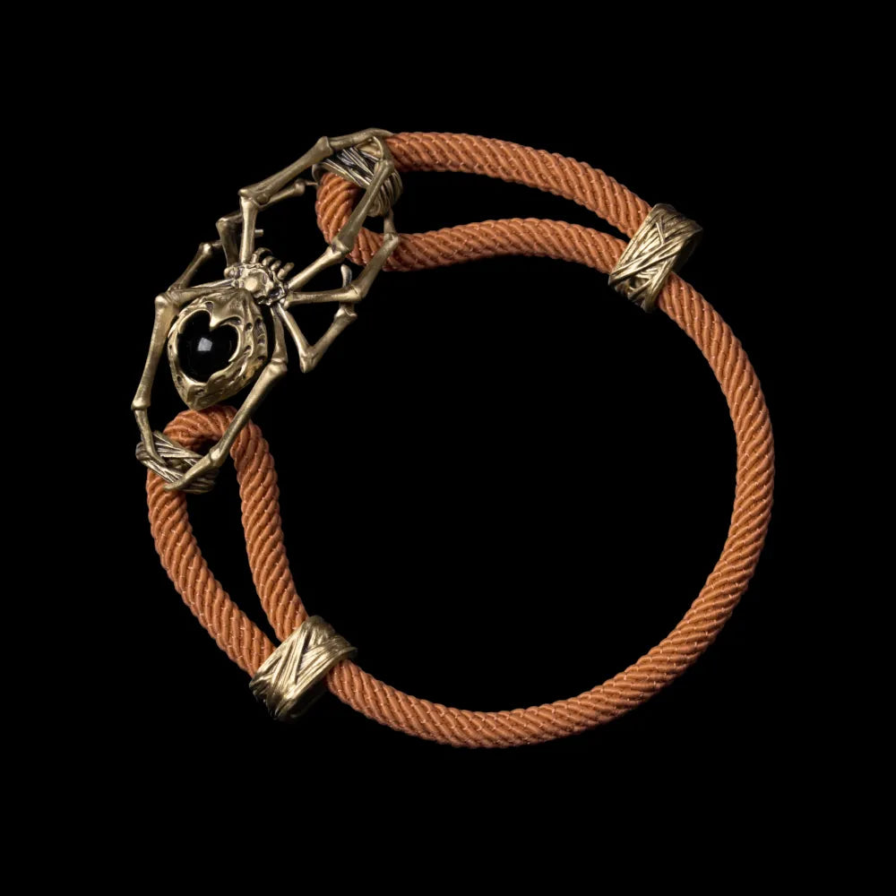Brass Spider Rope Bracelet Milan Rope Apricot