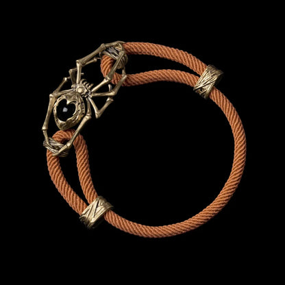Brass Spider Rope Bracelet Milan Rope Apricot