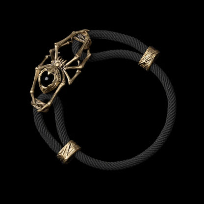 Brass Spider Rope Bracelet Milan Rope Black