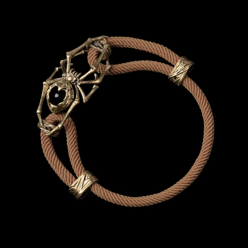 Brass Spider Rope Bracelet Milan Rope Camel