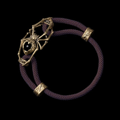 Brass Spider Rope Bracelet Milan Rope Dark Purple