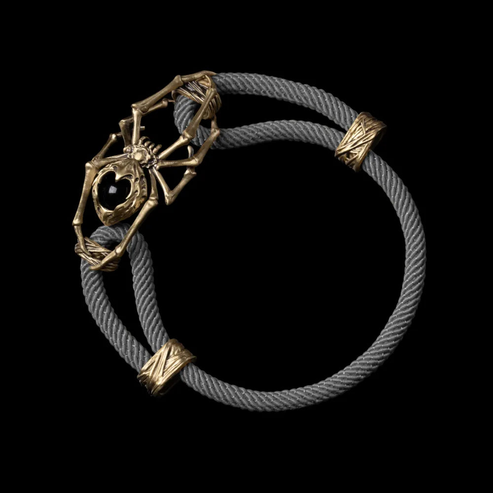 Brass Spider Rope Bracelet Milan Rope Gray