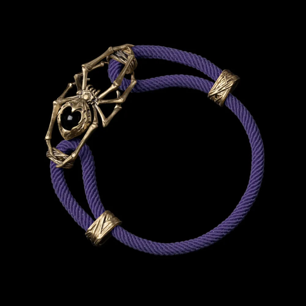 Brass Spider Rope Bracelet Milan Rope Purple