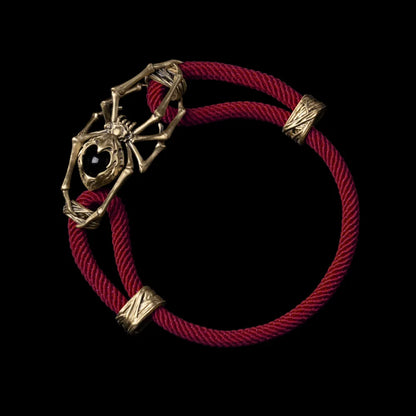 Brass Spider Rope Bracelet Milan Rope Red Velvet