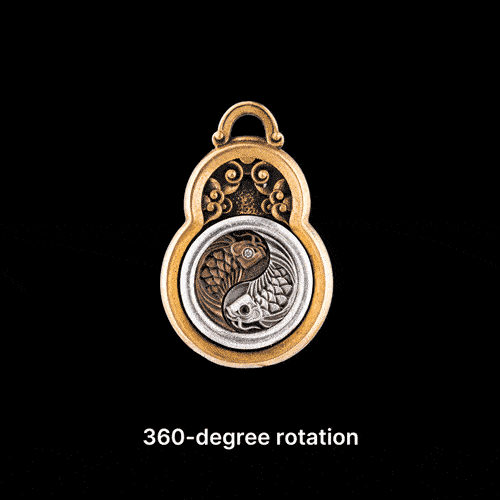 Taiji Fish Unique Spin Taiji Fish Pendant | Brass Pendant – COPPERTIST.WU