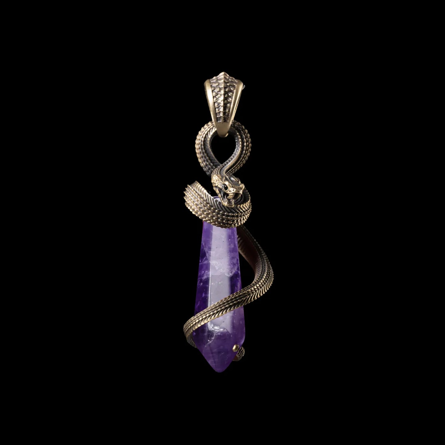 Brass Venom_s Heart Pendant Amethyst