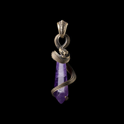 Brass Venom_s Heart Pendant Amethyst