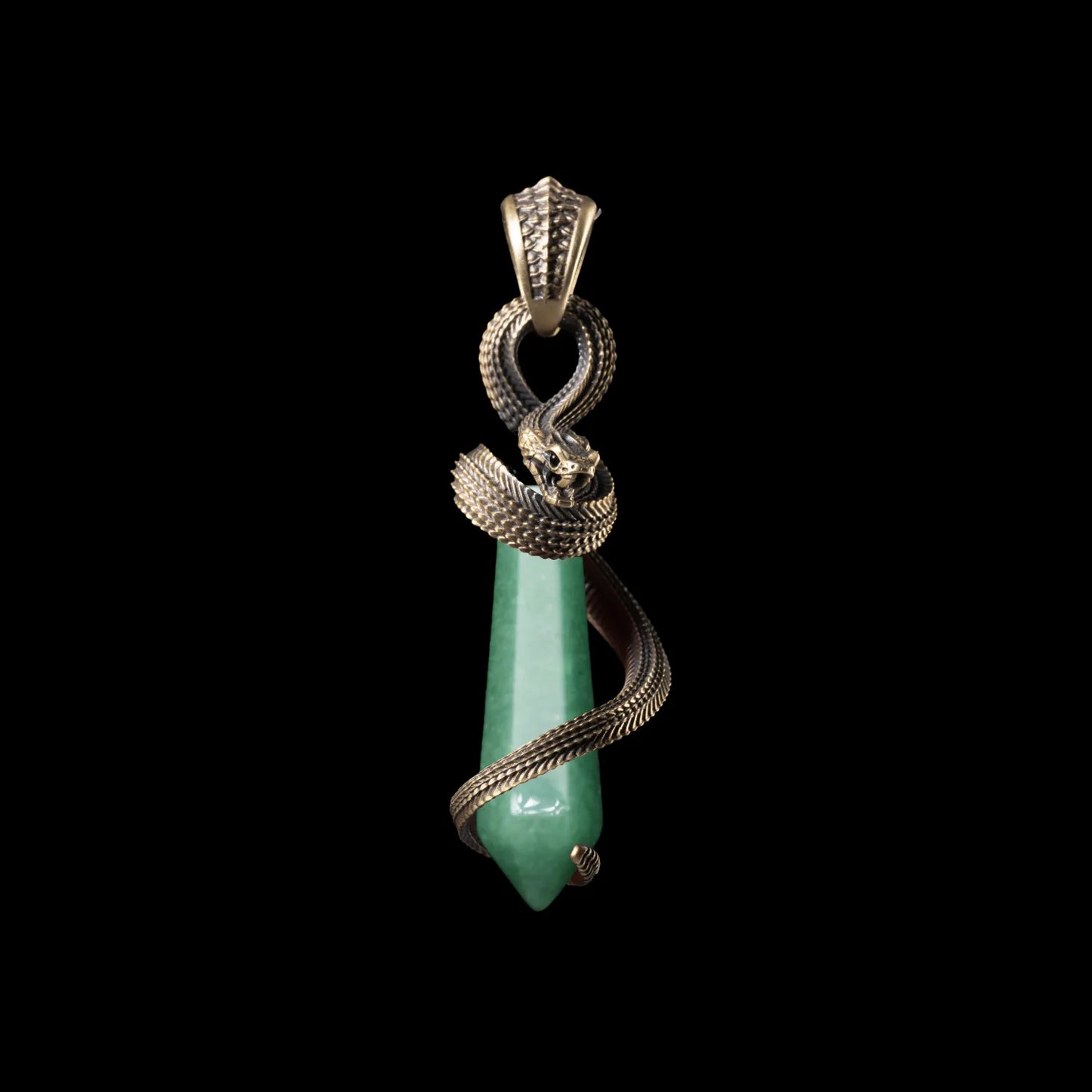 Brass Venom_s Heart Pendant Aventurine