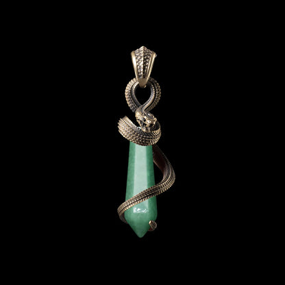 Brass Venom_s Heart Pendant Aventurine