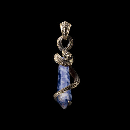 Brass Venom_s Heart Pendant Blue Lace Agate