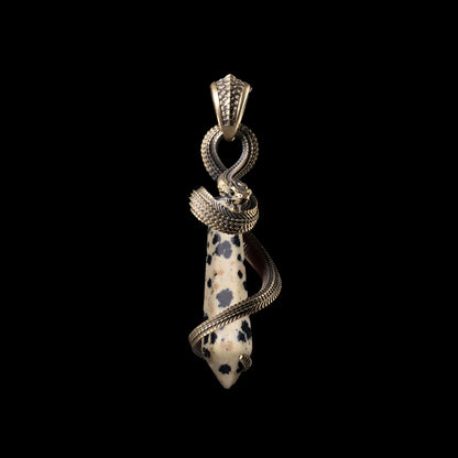 Brass Venom_s Heart Pendant Dalmatian Stone