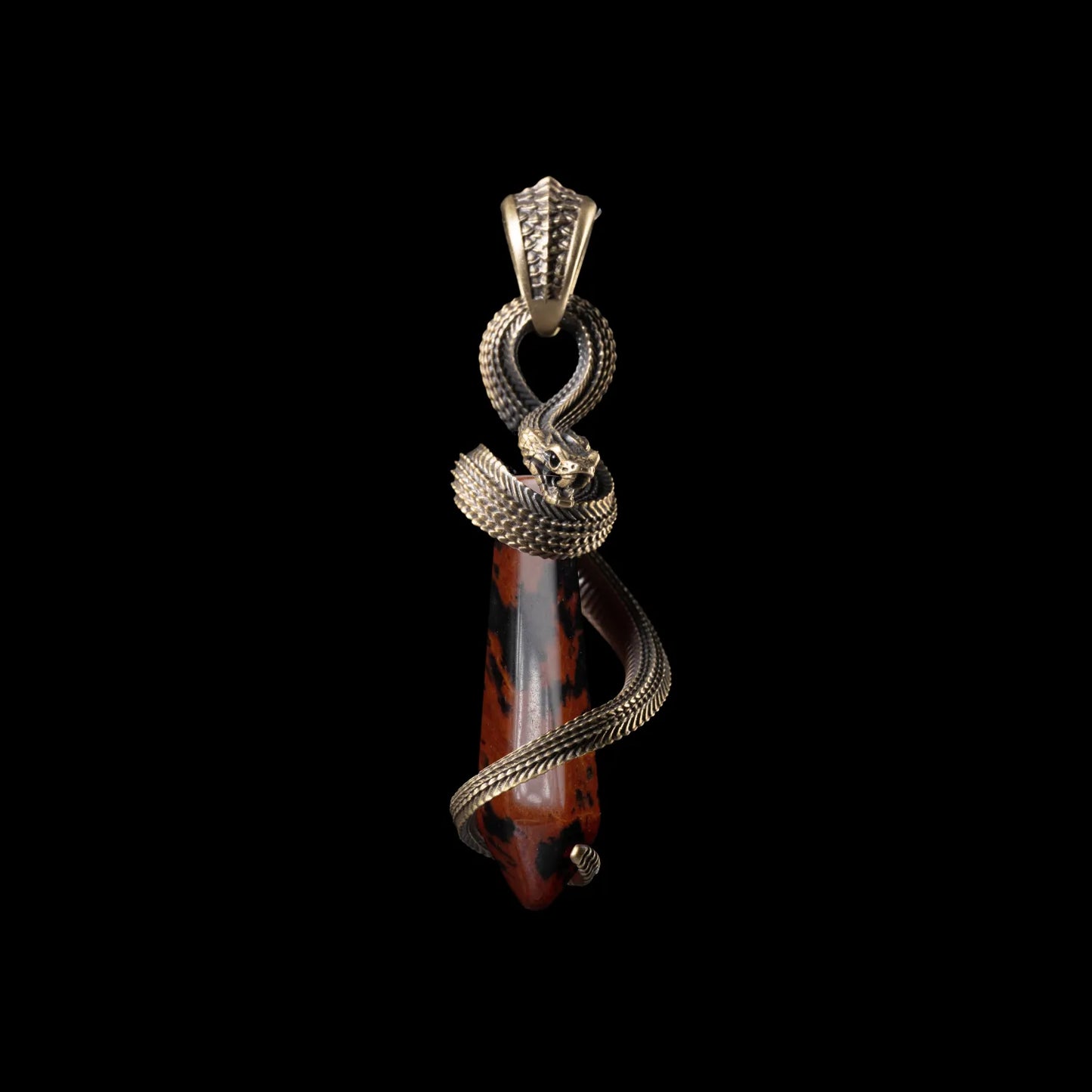 Brass Venom_s Heart Pendant Golden Swan Stone