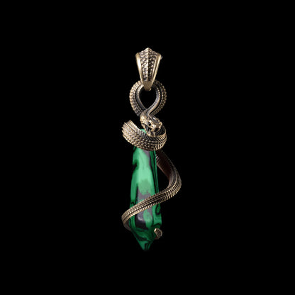Brass Venom_s Heart Pendant Malachite