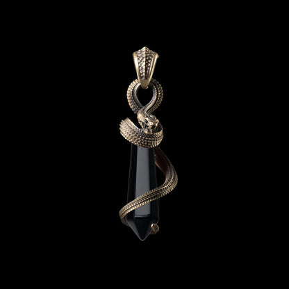 Brass Venom_s Heart Pendant Obsidian