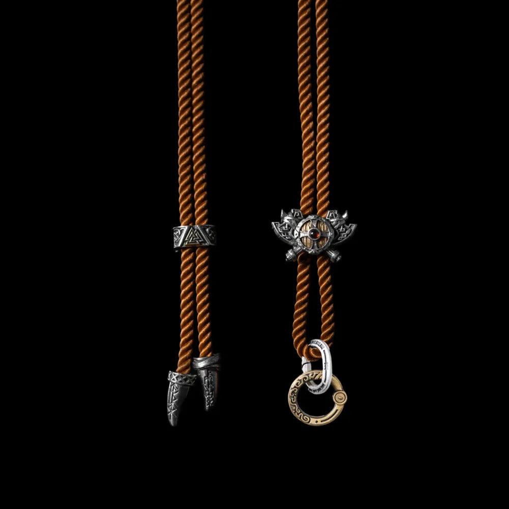 Viking Shield Sigil Rope Necklace