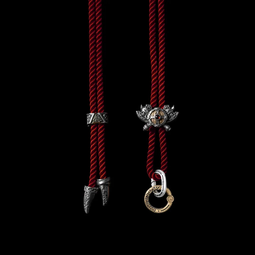 Viking Shield Sigil Rope Necklace