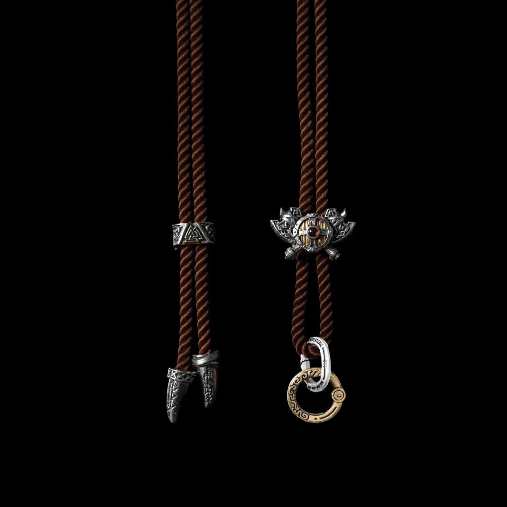 Viking Shield Sigil Rope Necklace