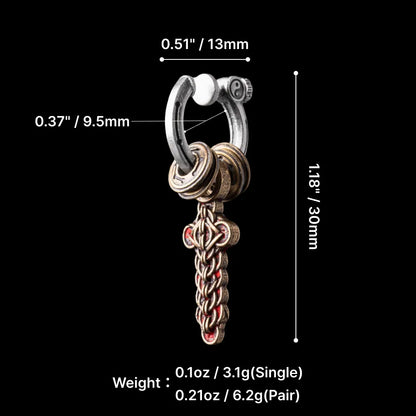 Coin Sword Talisman Earrings
