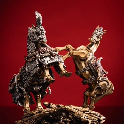 Brass With White Bronze With Copper Heroic Steed Details 09