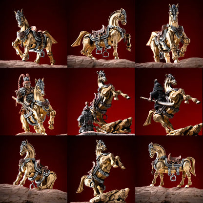 Brass With White Bronze With Copper Heroic Steed Details 16