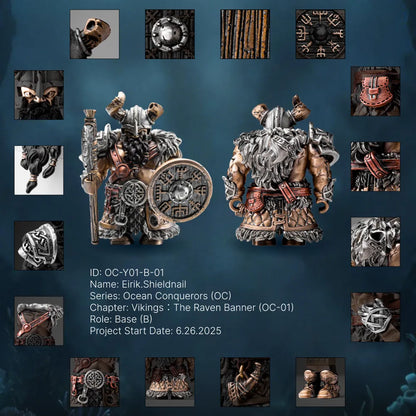 Bronze With White Bronze With Copper Viking Raider Details 06