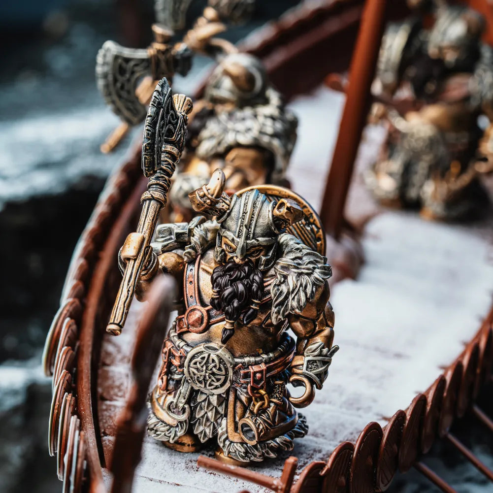 Bronze With White Bronze With Copper Viking Raider Details 10
