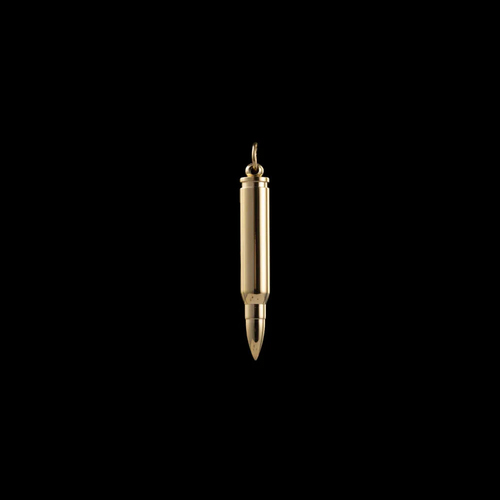 Bullet Shaped Pendant Gold Tone Details 01