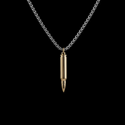 Bullet Shaped Pendant Gold Tone Details 02